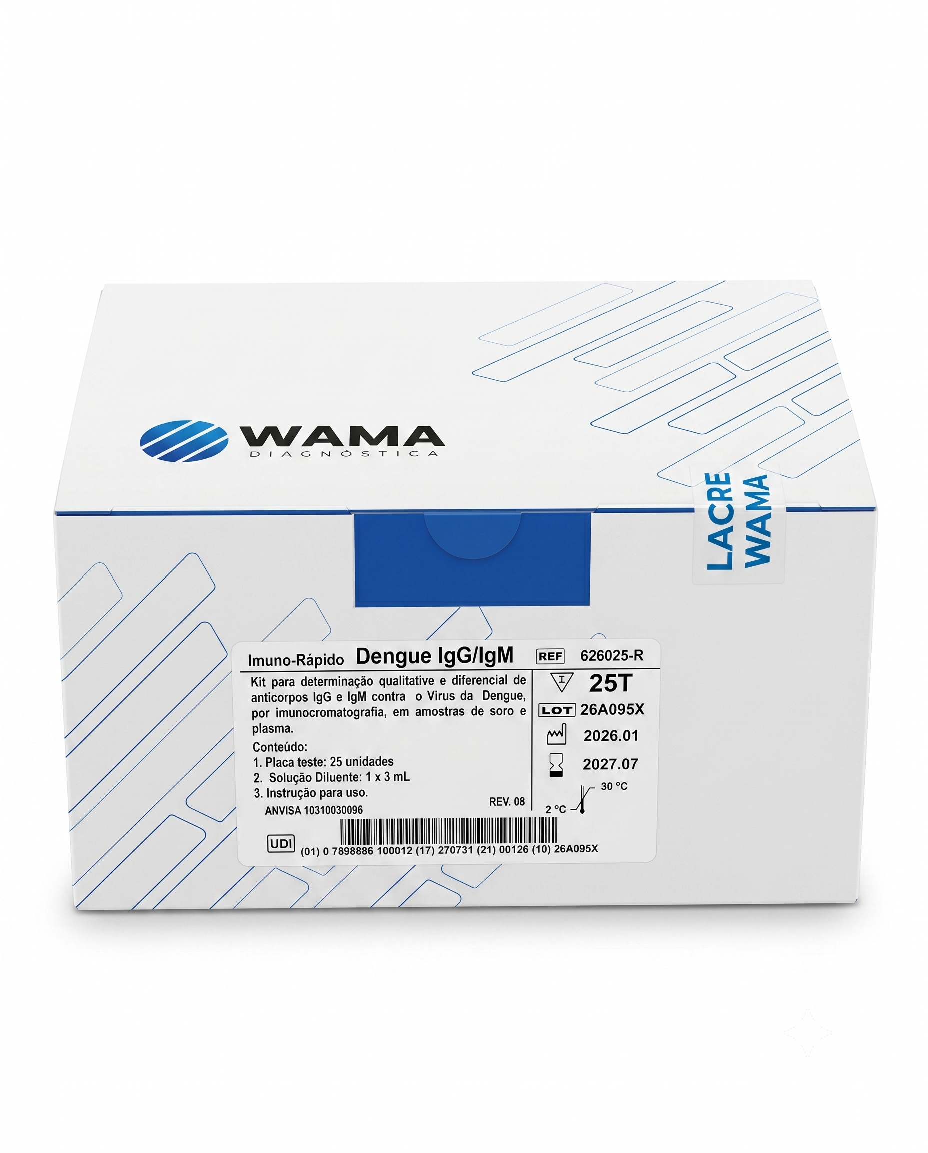 TESTE RAPIDO DDENGUE IGG/IGM REF 626025-R CX C/25UN WAMA