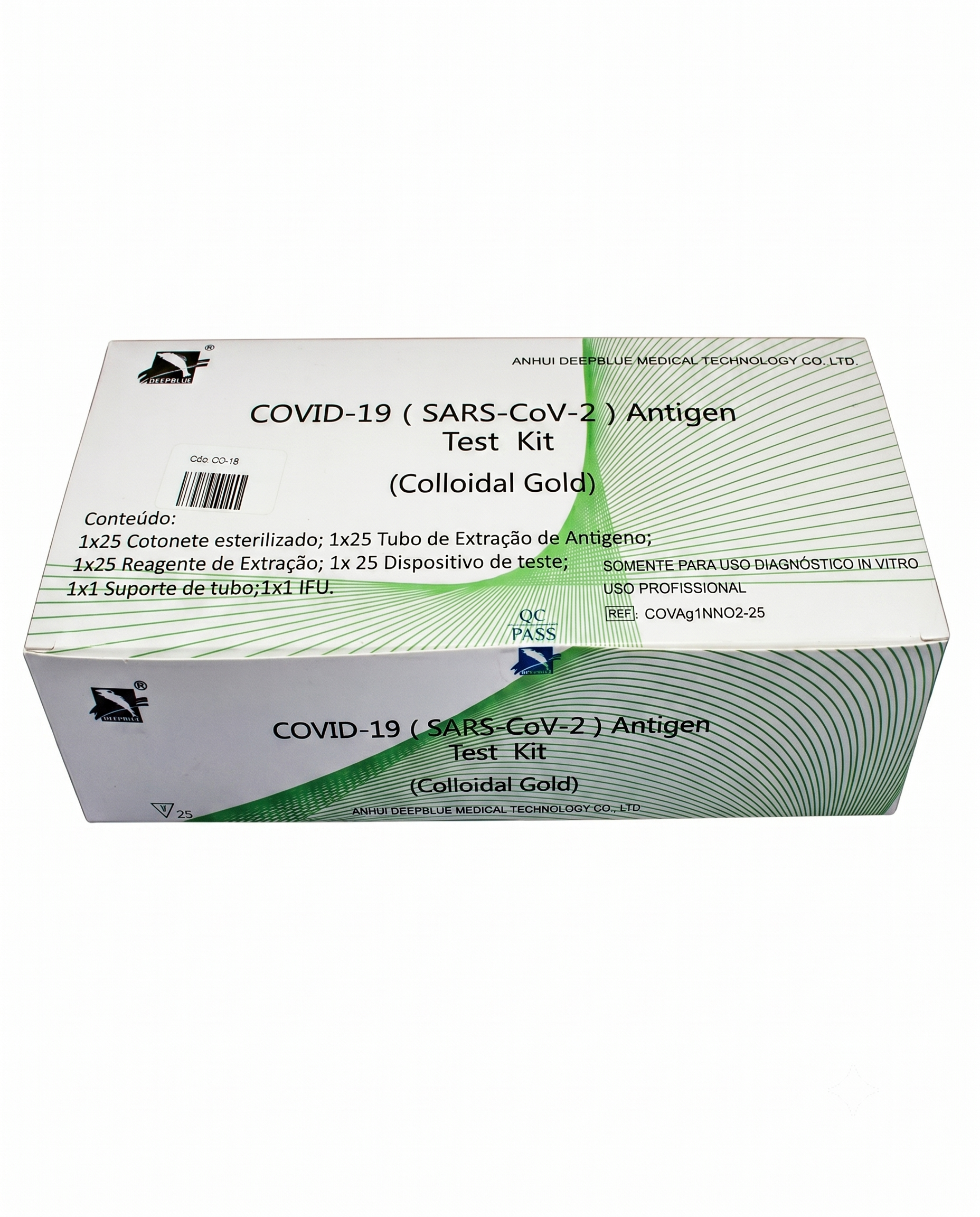 TESTE RAPIDO COVID-19 AG (SARS-COV-2) REF COVAG1NPO2-25  DEEP BLUE