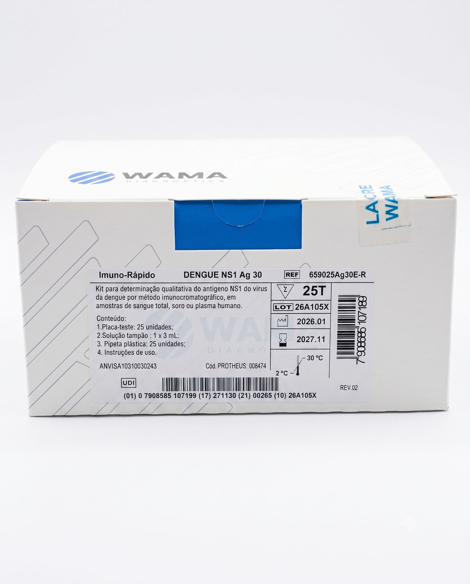 TESTE RAPIDO DENGUE NS1 AG 30 REF 659025AG30E-R WAMA