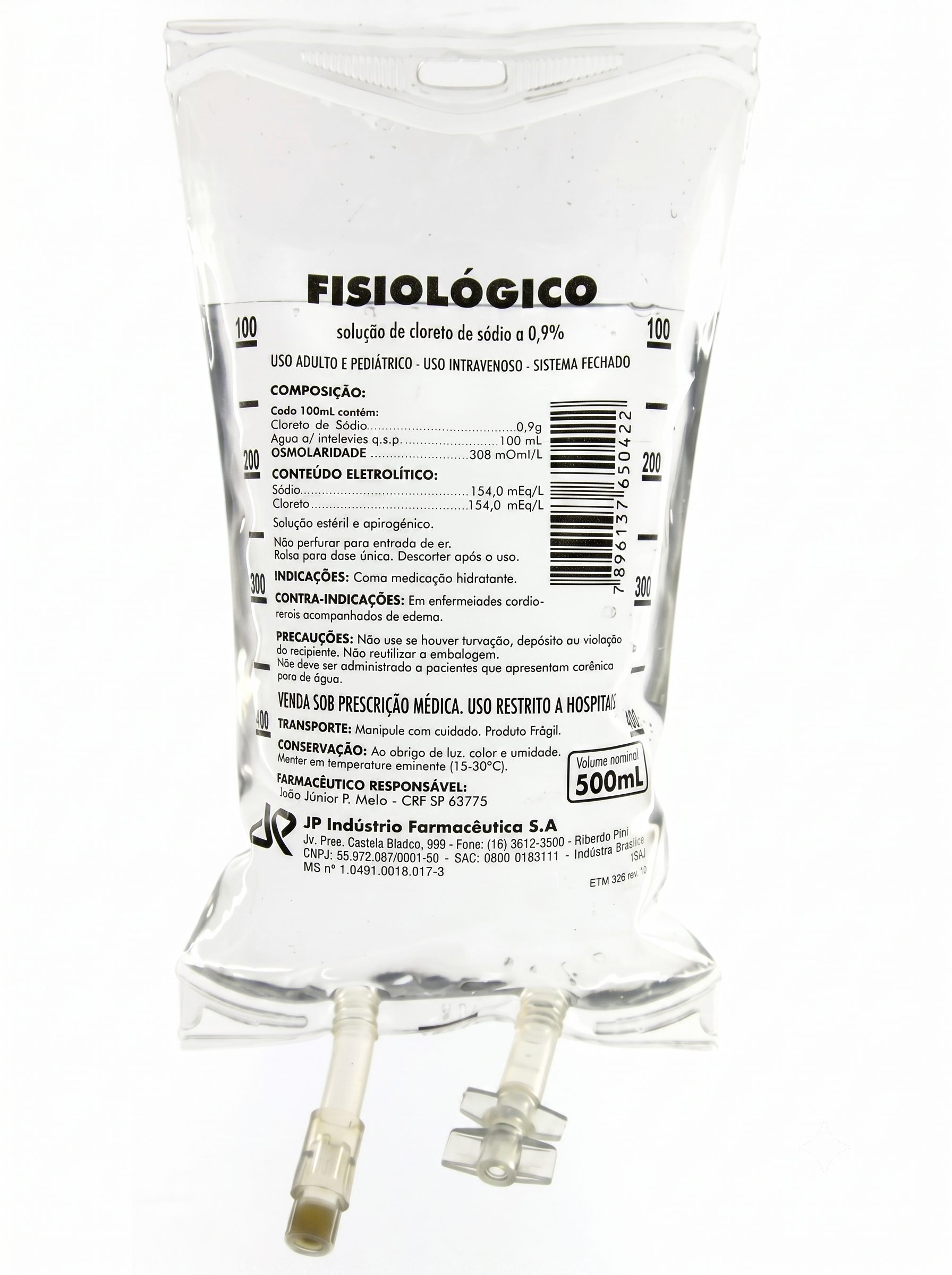CLORETO DE SODIO 0,9% BLS 500ML CX C/20 BLS JP